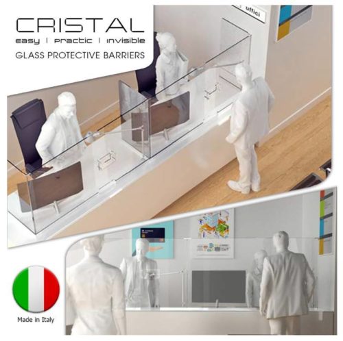 Cristal glass protective barriers. Easy, practic, invisible. Made in Italy.