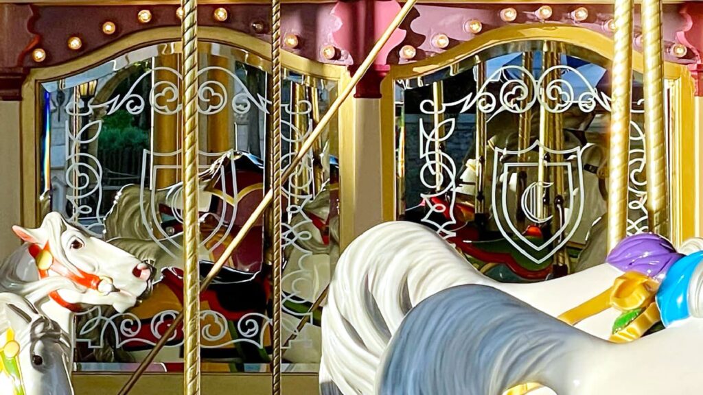 Mirrors fabricated by Clearlight Glass on the Prince Charming Carrousel at Disney World